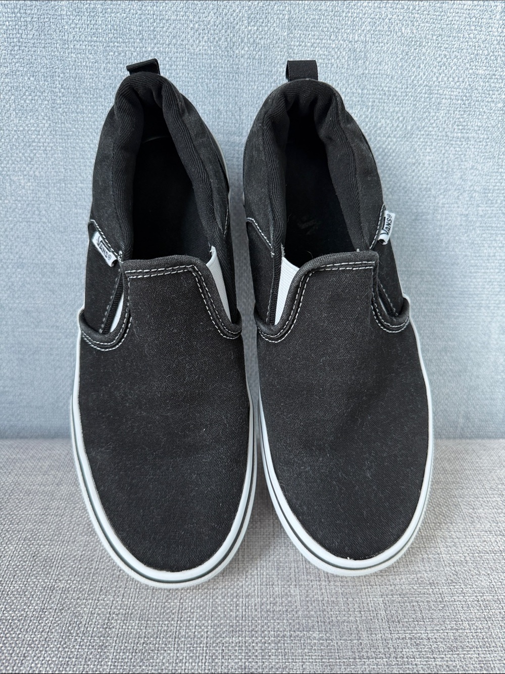 Kids Vans Black Slip-On Canvas Loafers with White Midsole Size 5,5 (Big Kid) - Picture 5 of 12